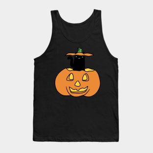 Black Cat inside Jack o' Lantern Tank Top